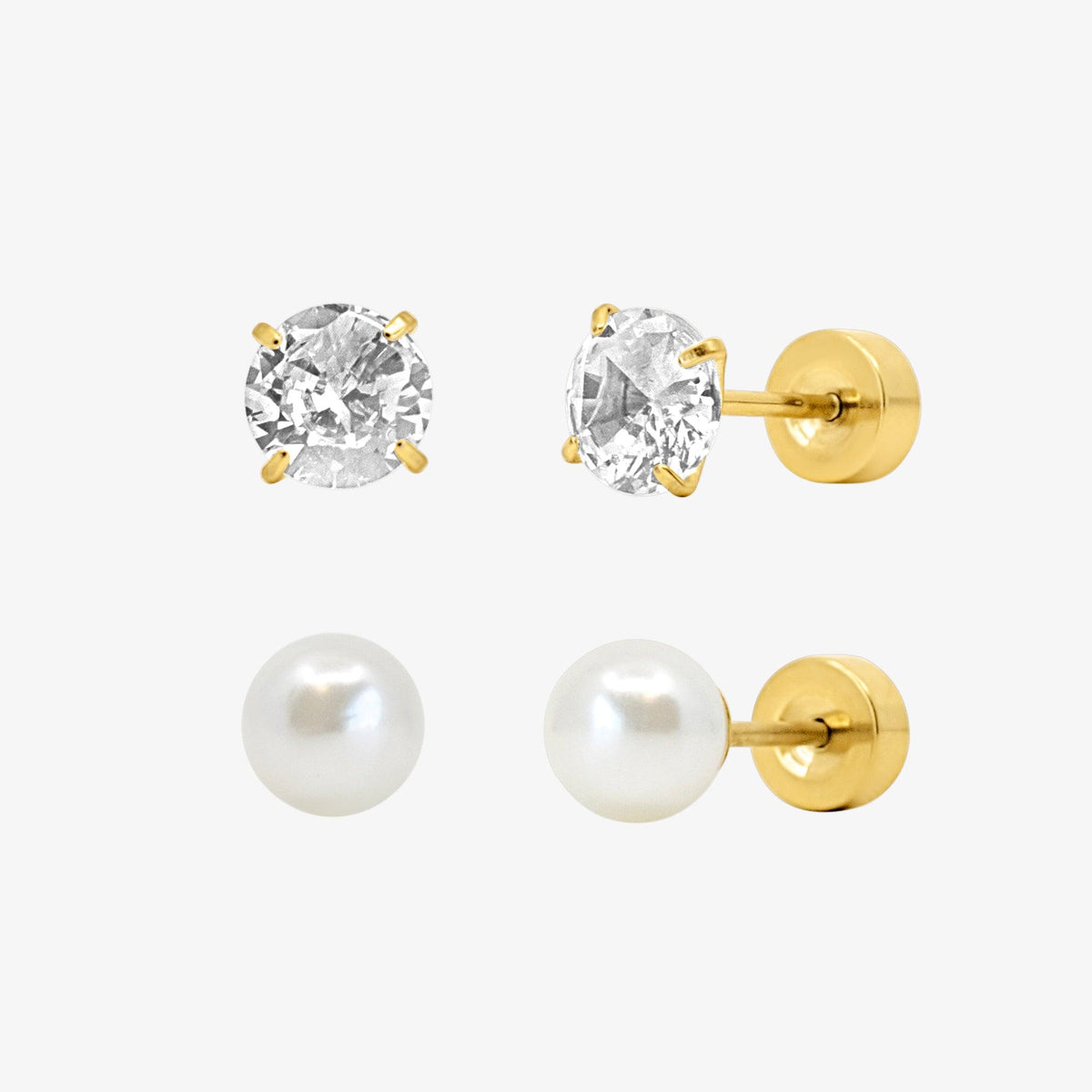 Timeless Babe Flat Back 2 Piece Earring Set Gold | By Qivii