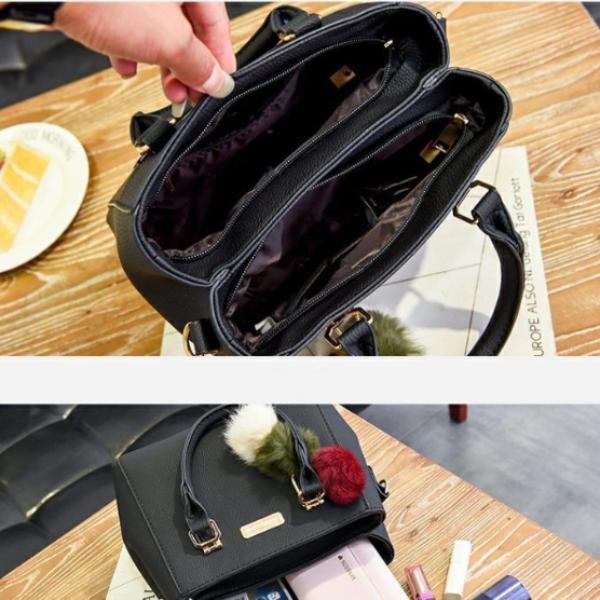 Women's Bulky Leather Shoulder Bag  - By Qivii