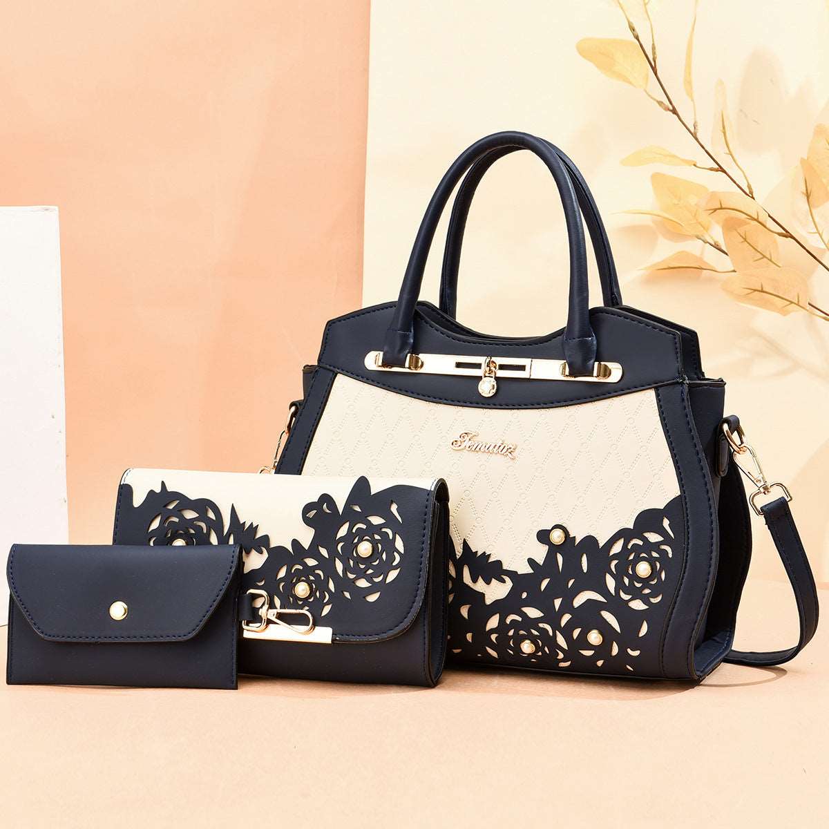 Women's Classy Three-Piece Handbag Set  - By Qivii