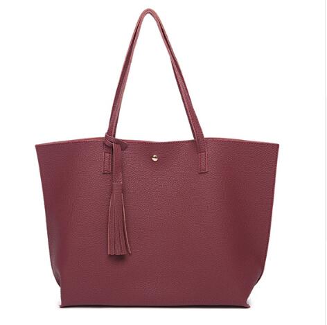 Women's Large Capacity Solid Color Shoulder Bag  - By Qivii