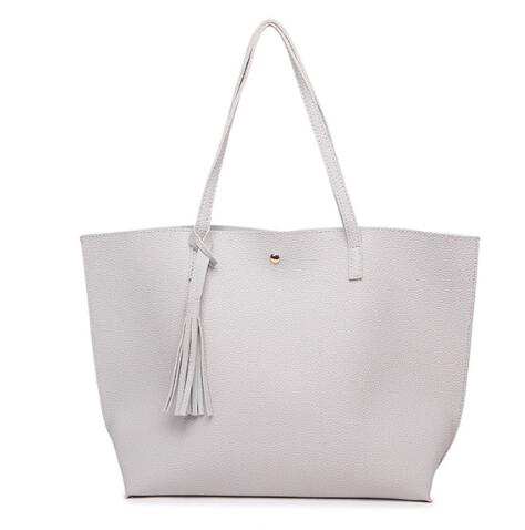 Women's Large Capacity Solid Color Shoulder Bag  - By Qivii