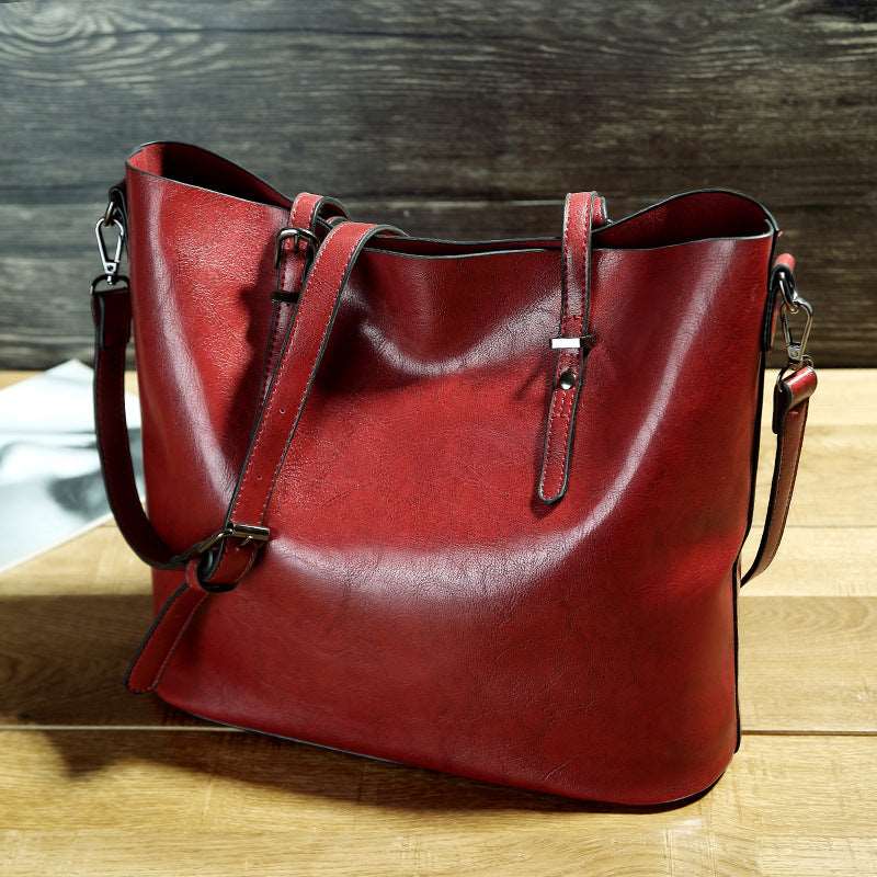 Women's Leather Minimalist Tote Bag  - By Qivii