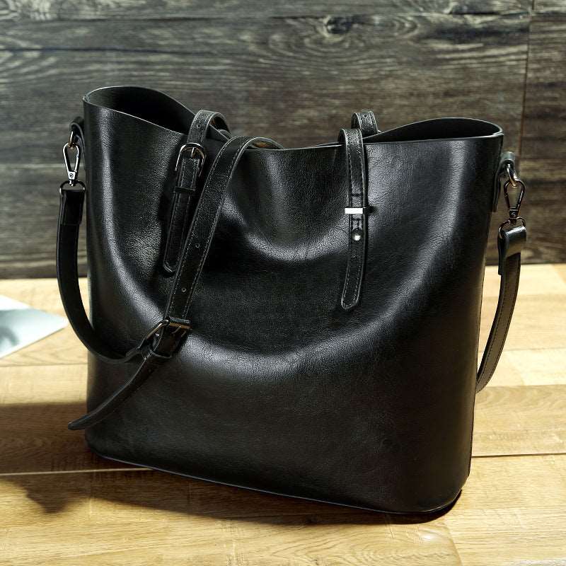Women's Leather Minimalist Tote Bag  - By Qivii