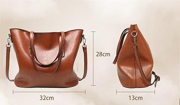 Women's Leather Minimalist Tote Bag  - By Qivii