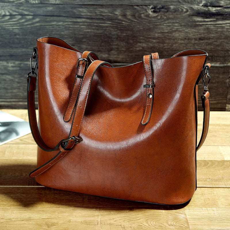 Women's Leather Minimalist Tote Bag  - By Qivii