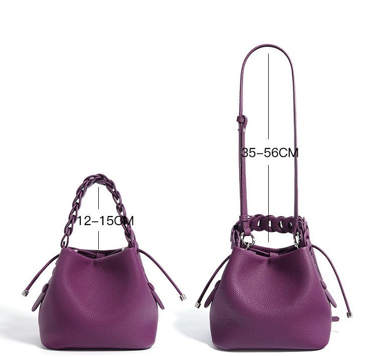 Women's Luxury Genuine Leather Bucket Bag Spring  - By Qivii