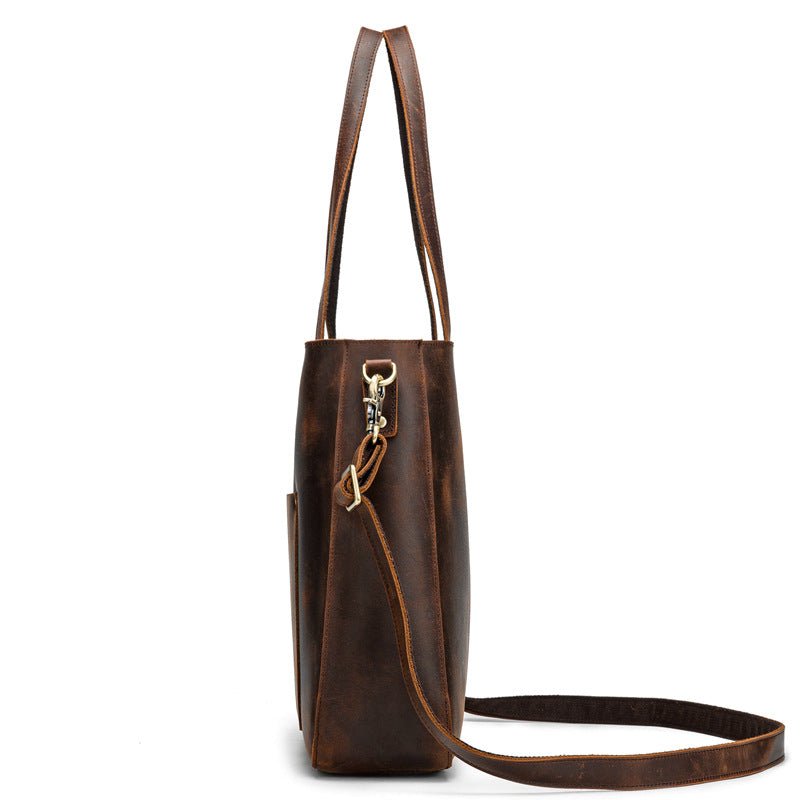 Women's Luxury Genuine Leather Shoulder Tote Bag  - By Qivii