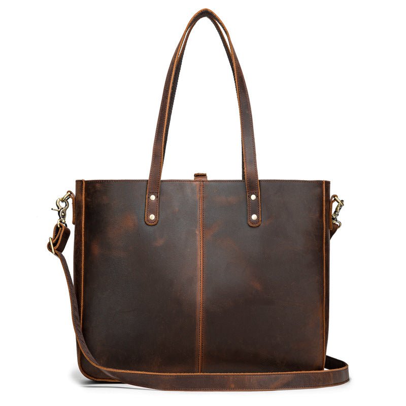 Women's Luxury Genuine Leather Shoulder Tote Bag  - By Qivii