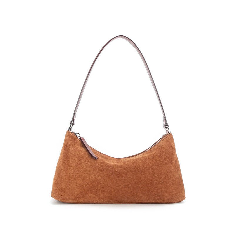 Women's Luxury Suede Underarm Leather Shoulder Handbag  - By Qivii