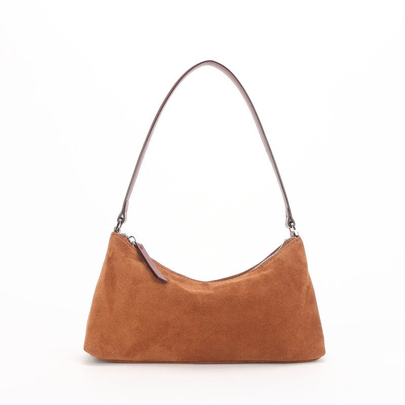 Women's Luxury Suede Underarm Leather Shoulder Handbag  - By Qivii