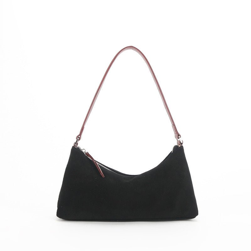 Women's Luxury Suede Underarm Leather Shoulder Handbag  - By Qivii