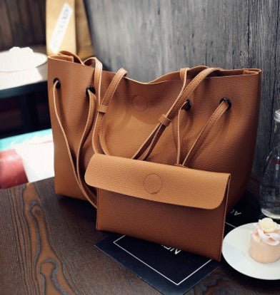 Women's Two-Piece Shoulder Tote Bag and Clutch  - By Qivii